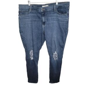 Levi's 711 stretch ripped skinny denim jeans size 24W